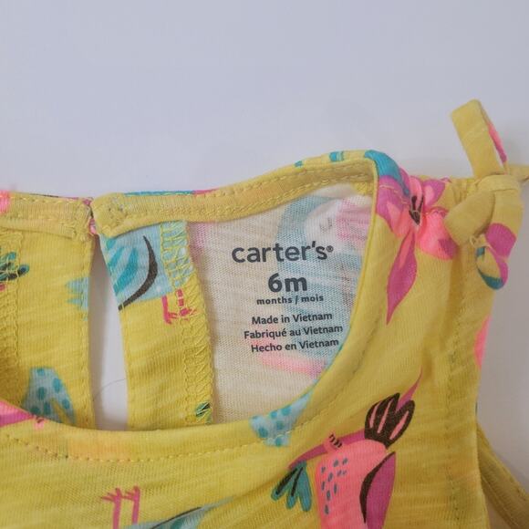 Carter's Baby Girl 2 Piece Cotton Toucan Print Top & Shorts Set Size 6 Months - Picture 4 of 6